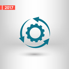 setting parameters, circular arrows  icon, vector illustration. 