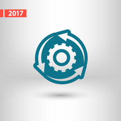setting parameters, circular arrows  icon, vector illustration. 