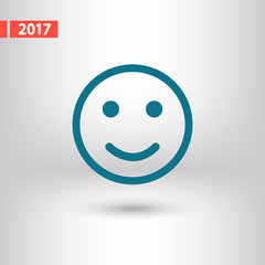 Smile Icon, vector illustration. Flat design style