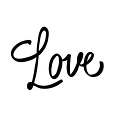 Valentine lettering love. Hand drawn lettering about love. For v