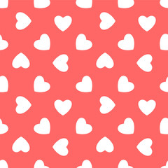 Pink hearts - valentines seamless pattern. Vector illustration
