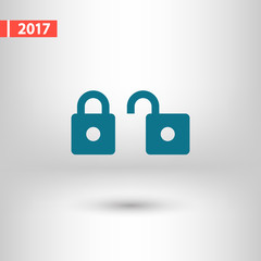 lock icon, vector illustration. Flat design style
