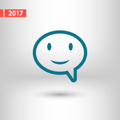 smile talking bubble  icon, vector illustration. Flat design sty