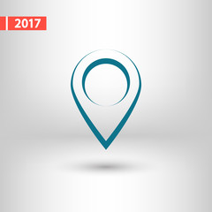 Map pointer flat icon, vector illustration. Flat design style