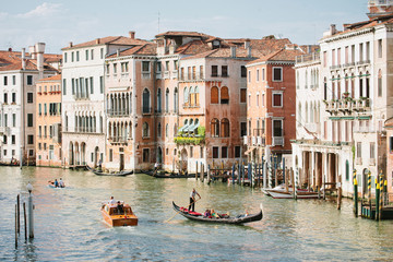 Fototapeta na wymiar Grand Canal with Gondola in Venice