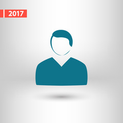 man icon, vector illustration. Flat design style