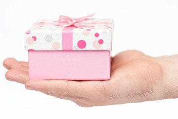 Giving pink clorful gift box