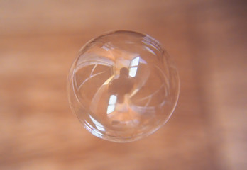 Soap bubble transparent and bright