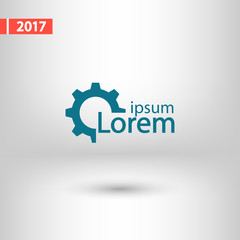 gears icon, vector illustration. Flat design style 