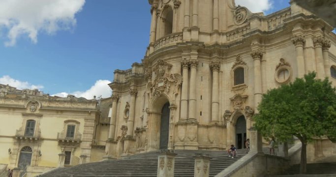 The baroque Saint George cathedral of Modica in Sicily (Italy). UNESCO World Heritage Site.