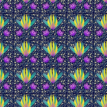 pattern con decorazioni floreali