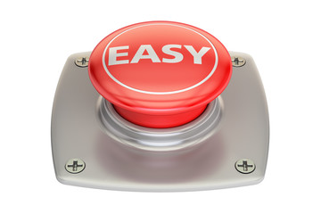 Easy red button, 3D rendering