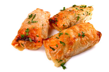 Cabbage rolls filled with ground meat