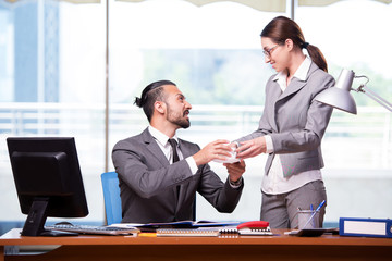 Woman and man in the business concept