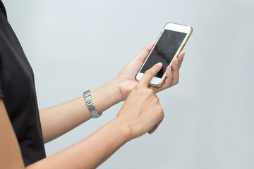 Woman use a mobile phone