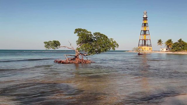 Lighthouse on the Cayo Jutias beach, Province Pinar del Rio, Cuba