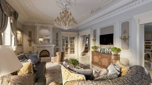 Luxurious Baroque Living Room