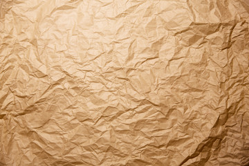 Crumpled kraft paper. Trendy hipster background. Space for your