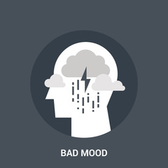 bad mood icon concept
