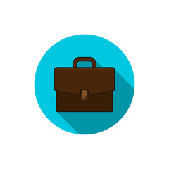 Briefcase portfolio vector circle icon.