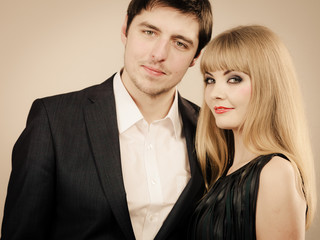 Happy elegant couple lovers.