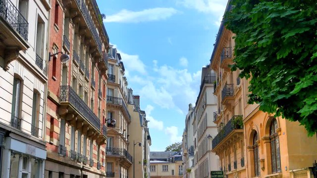 4K Beautiful Paris Street, European Parisian French Buildings, Urban Life