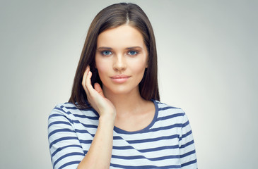 Fototapeta premium Beauty portrait of young woman with long hair.