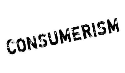 Consumerism rubber stamp. Grunge design with dust scratches. Effects can be easily removed for a clean, crisp look. Color is easily changed.