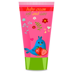 Baby cream tube with kids design