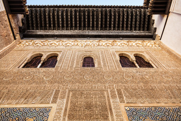 Détails d'architecture du Palais Nasrides, Alhambra, Grenade, Espagne