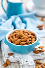 Almond nuts, vegan healthy food, superfood