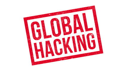 Global Hacking rubber stamp. Grunge design with dust scratches. Effects can be easily removed for a clean, crisp look. Color is easily changed.