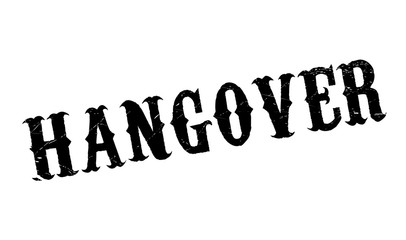 Hangover rubber stamp. Grunge design with dust scratches. Effects can be easily removed for a clean, crisp look. Color is easily changed.
