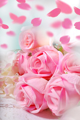 Fototapeta na wymiar bunch of pink roses