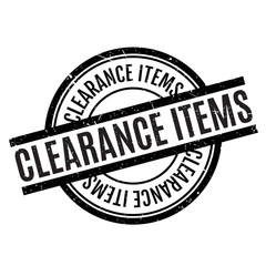 Clearance Items rubber stamp. Grunge design with dust scratches. Effects can be easily removed for a clean, crisp look. Color is easily changed.