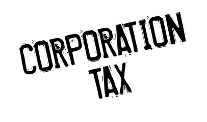 Corporation Tax rubber stamp. Grunge design with dust scratches. Effects can be easily removed for a clean, crisp look. Color is easily changed.