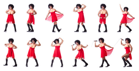 Man dressing in woman dress