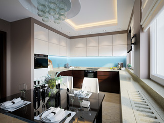 Modern elegant and luxurious kitchen
