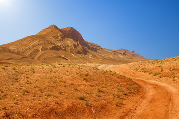Desertic landscape near the Atlas mountains. Morocco