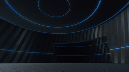 empty room with light glow,abstract space.3D rendering 