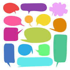 Set of speech bubbles on white background