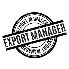 Export Manager rubber stamp. Grunge design with dust scratches. Effects can be easily removed for a clean, crisp look. Color is easily changed.