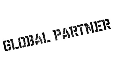 Global Partner rubber stamp. Grunge design with dust scratches. Effects can be easily removed for a clean, crisp look. Color is easily changed.