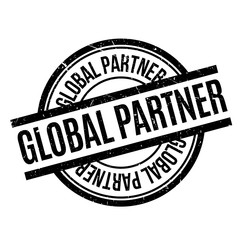 Global Partner rubber stamp. Grunge design with dust scratches. Effects can be easily removed for a clean, crisp look. Color is easily changed.