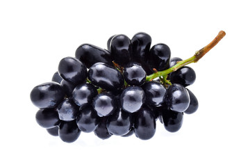 Black grapes isolated on white background