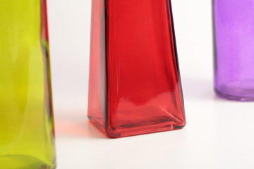 Colored glass bottles