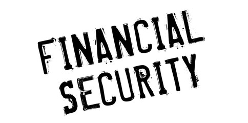 Financial Security rubber stamp. Grunge design with dust scratches. Effects can be easily removed for a clean, crisp look. Color is easily changed.