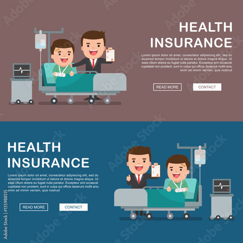 Man In The Hospital Injured And Insurance Services Concept For