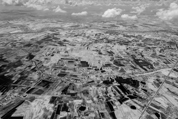 Black & White, Thailand map bird eye view in Near Infrared