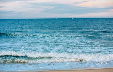 Blue ocean with blue sky